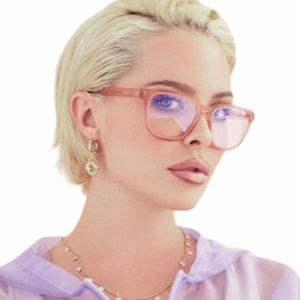 QUAY Hardwire Blue Light Coral Pink Two Tone Frame Bluelight Blocking Lens NWT